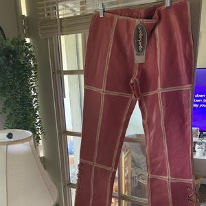 Y2K  Leather Patchwork Pants